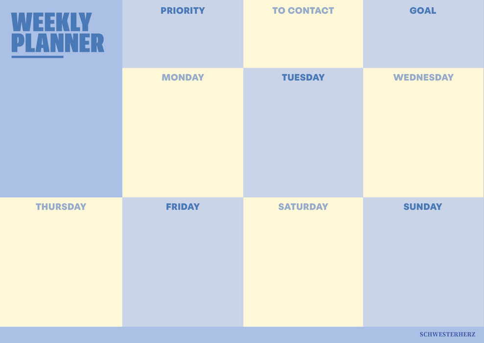 Schwesterherz Wochenplaner / Weekly Planner