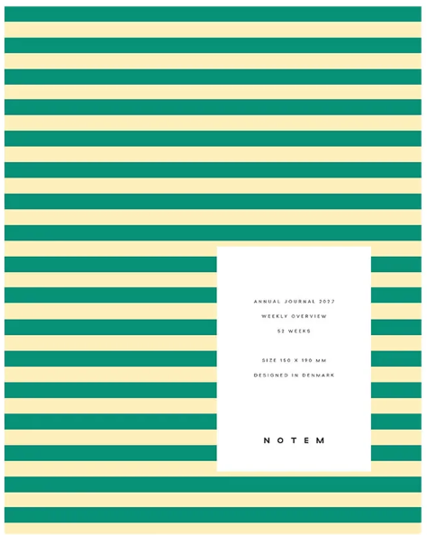Alva Annual Journal 2027 Medium - Green Stripes