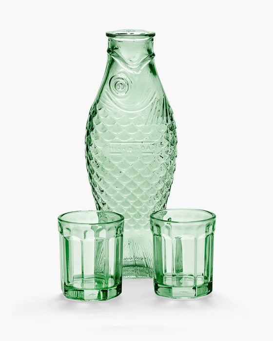 Serax Set Fish & Fish - Karaffe mit 2 Gläsern - M - Grün 
