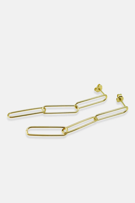 Flat Cable Chain Ohrringe - Gold