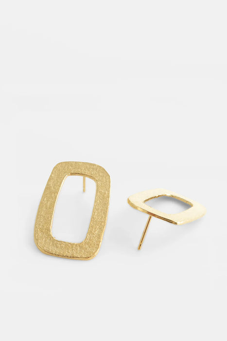 Paper Rectangle Medium Ohrringe - Gold