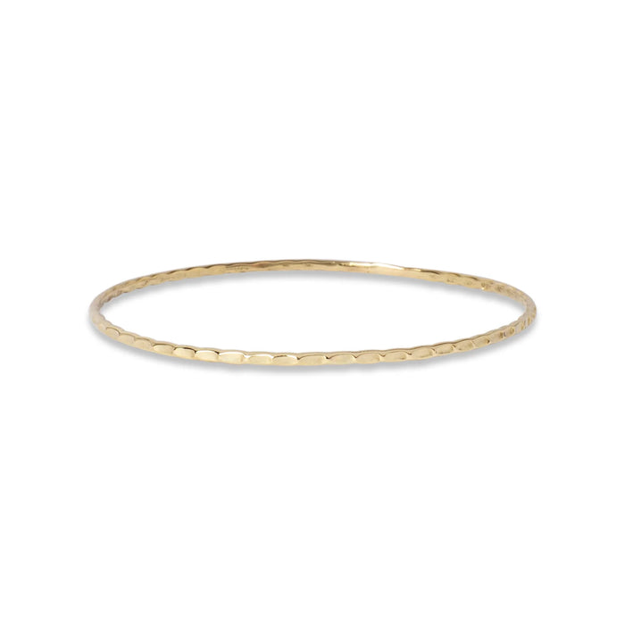 Hammered Thin Band Armreif - Silber