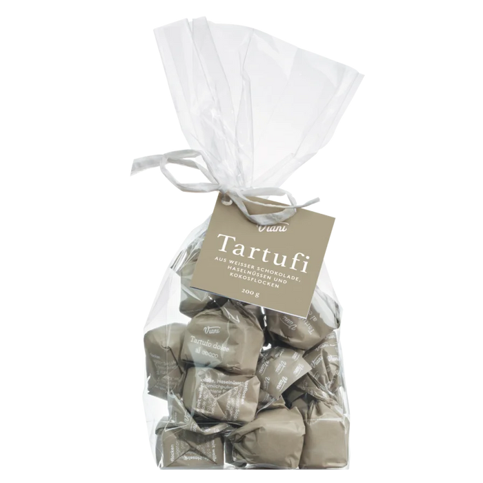 Viani Tartufi Dolci Al Cocco - Weiße Schokoladentrüffel mit Kokos und Piemont Haselnüssen - 200 g