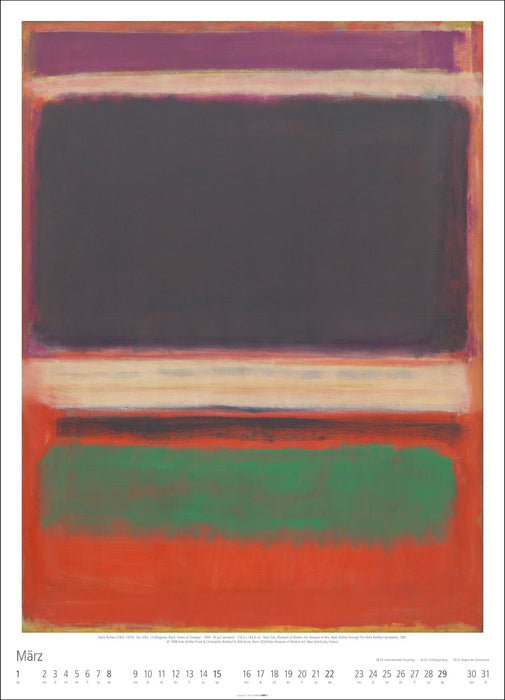 Weingarten Kalender 2026 - Mark Rothko