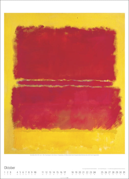 Weingarten Wandkalender Mark Rothko - 2027