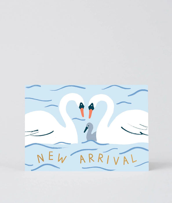 Grußkarte „New Arrival Swans“