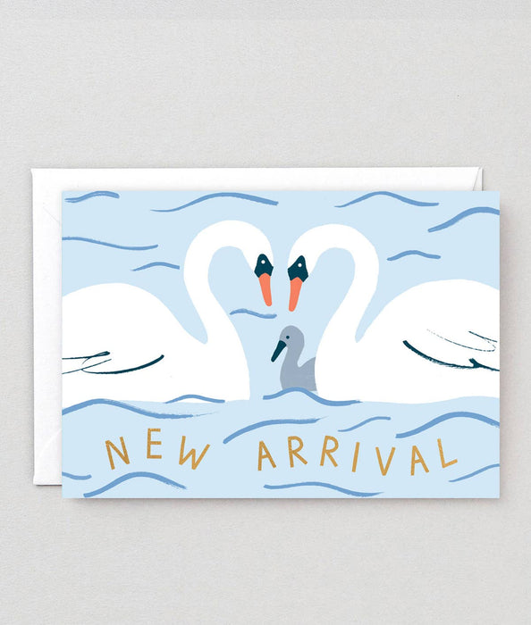 Grußkarte „New Arrival Swans“