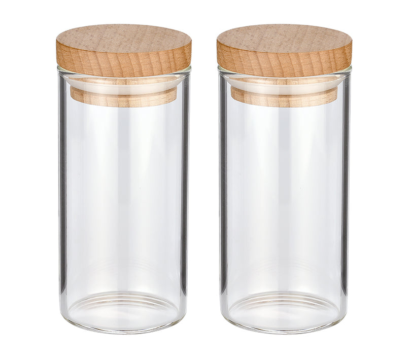 Zassenhaus Gewürzgläser aus Glas mit Buchenholzdeckel