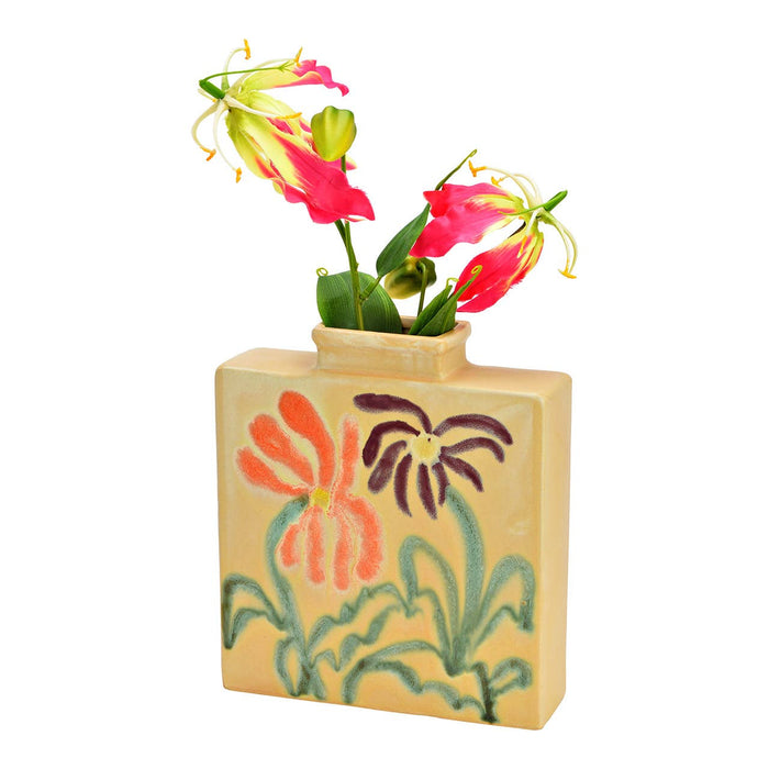 Vase aus Steingut, Beige