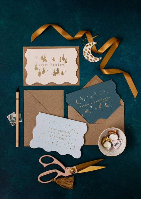 Grußkarte - Weihnachtskarte mit Bäumen