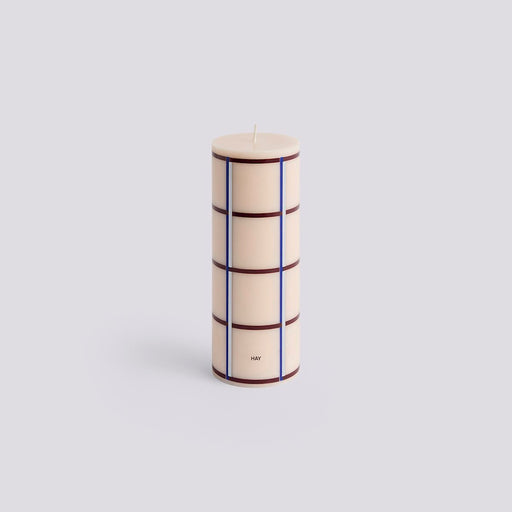  HAY Column Candle - Medium - Off White/Bordeaux/Blue/Silver