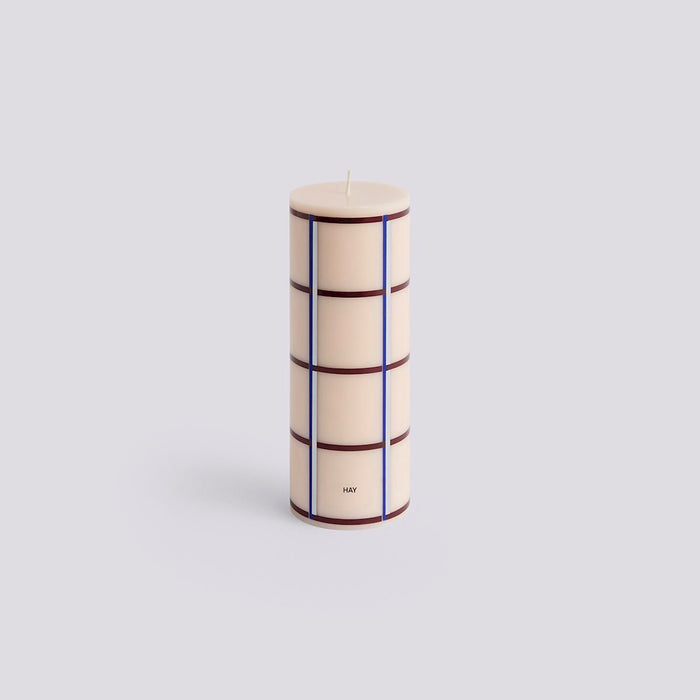  HAY Column Candle - Medium - Off White/Bordeaux/Blue/Silver