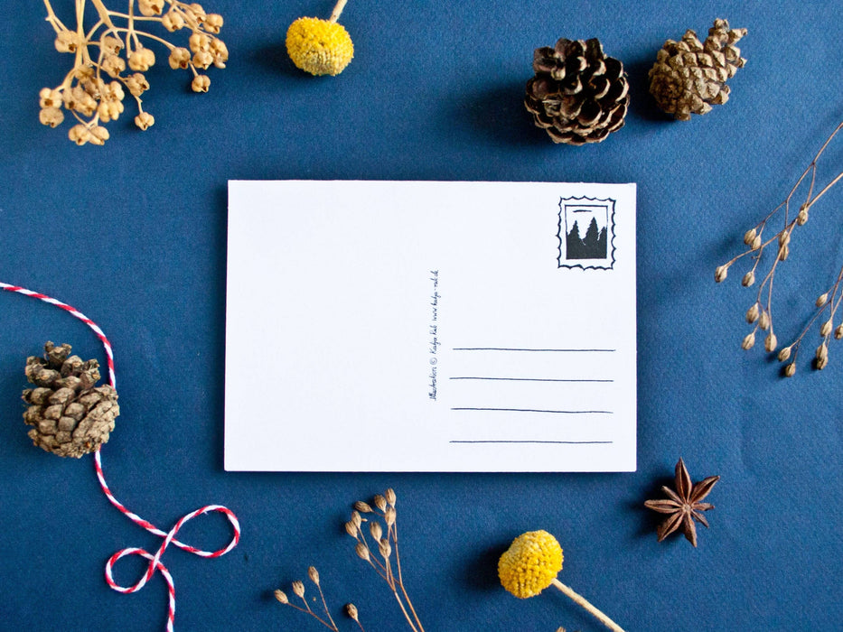 Adventskalender Postkarte Winterwald