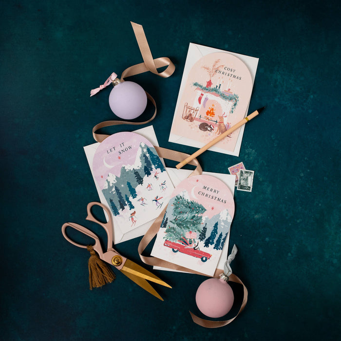 Grußkarte - Skifahrer