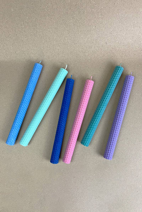 Bienenwachs Stabkerzen - rose & lilac