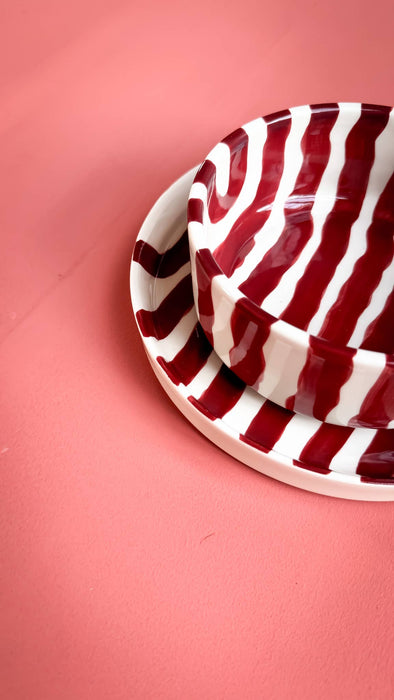 Schale Stripes - tramonto red