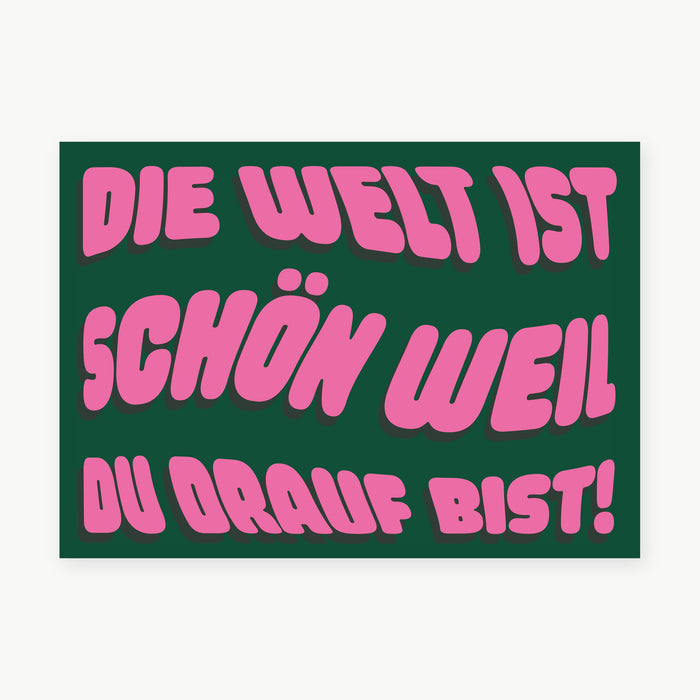 Postkarte - Du drauf bist
