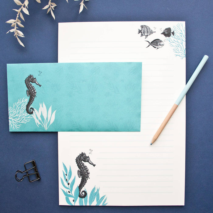 Briefpapier Set Seepferdchen