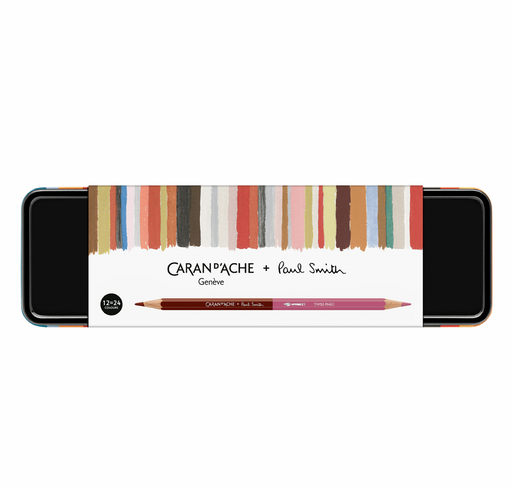 Caran d’Ache Paul Smith Set - 12 Farbstifte Bicolor & 1 Pinsel 