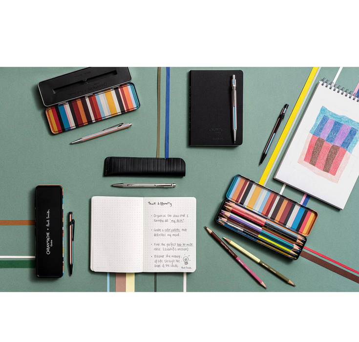 Caran d’Ache Paul Smith Set - 12 Farbstifte Bicolor & 1 Pinsel 