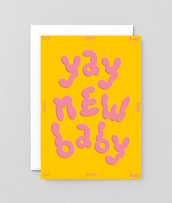 Grußkarte mit Prägung „Yay New Baby“