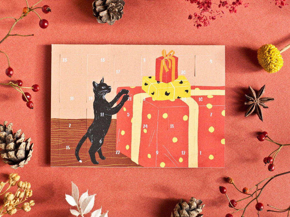 Adventskalender Postkarte Katzen A6