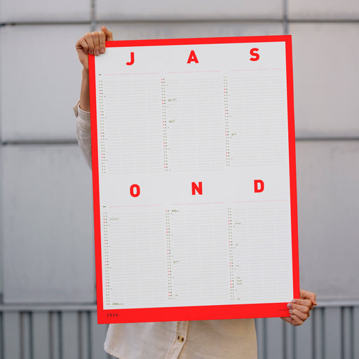 FOX & POET Familienkalender 2026 - Leuchtrot