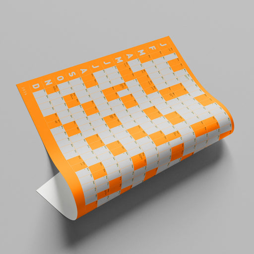 FOX & POET Wandkalender 2026 - Neonorange Raster