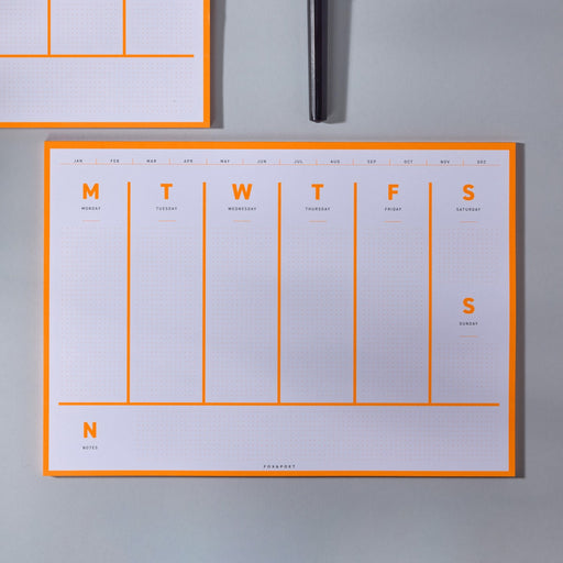 FOX & POET Wochenplaner - Neonorange