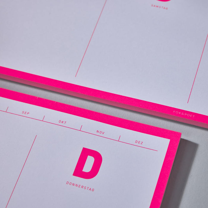 FOX & POET Wochenplaner - Pink