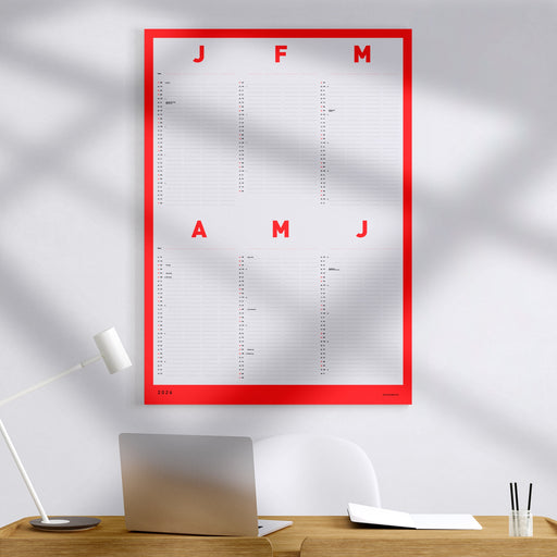 FOX & POET Familienkalender 2026 - Leuchtrot