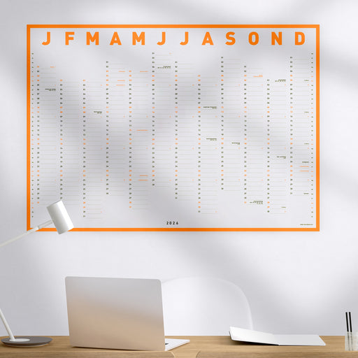 FOX & POET Wandkalender 2026 - Neonorange - Hoch - und Querformat
