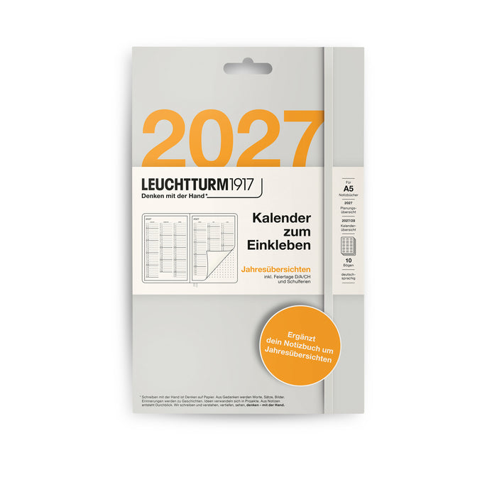 Leuchtturm Kalender Jahresübersichten zum Einkleben - A5 - 2027