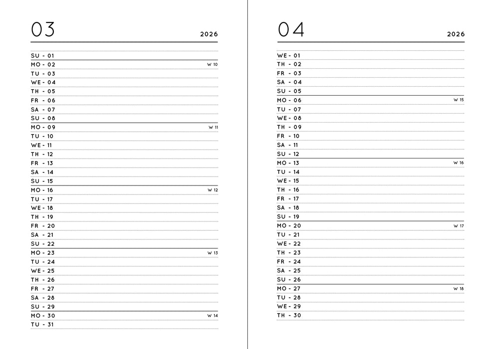 NAVUCKO. Pocket Kalender A6 - 2026 