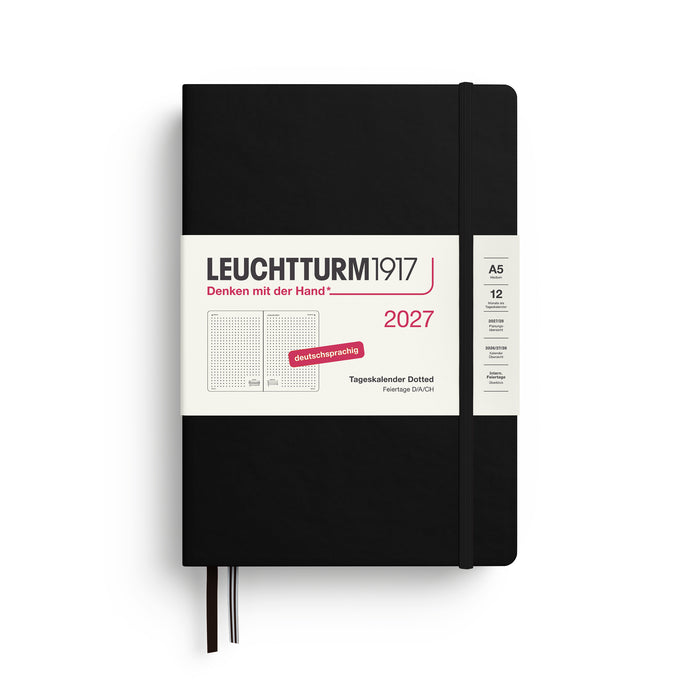 Leuchtturm Tageskalender Dotted - Medium (A5) - 2027 - Schwarz