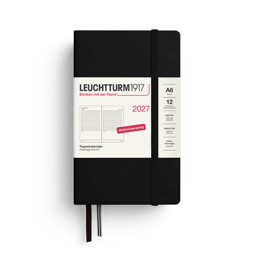 Leuchtturm Tageskalender - Pocket (A6) - 2027 - Schwarz
