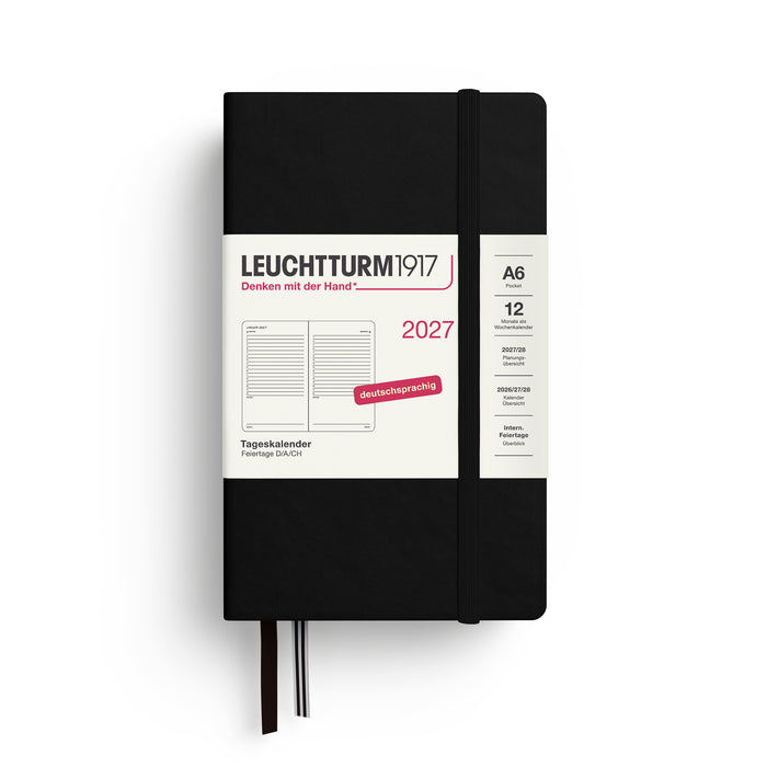 Leuchtturm Tageskalender - Pocket (A6) - 2027 - Schwarz