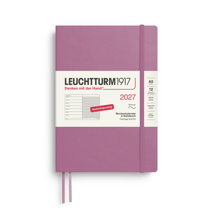 Leuchtturm Wochenkalender & Notizbuch - Medium (A5) - Softcover - 2027 - Dusty Rose