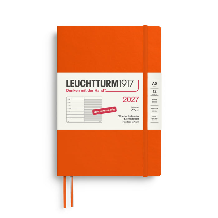 Leuchtturm Wochenkalender & Notizbuch - Medium (A5) - Softcover - 2027 - Pumpkin
