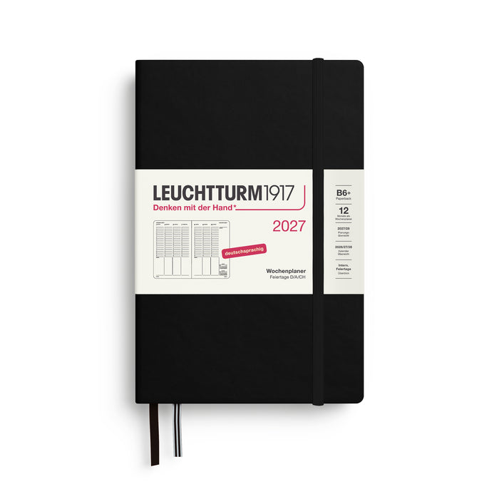 Leuchtturm Wochenplaner Paperback B6+ - Hardcover  - 2027 - Schwarz