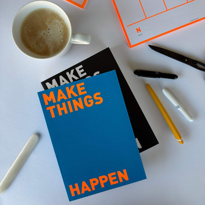Planer Undatiert -  *MAKE THINGS HAPPEN*  Blau
