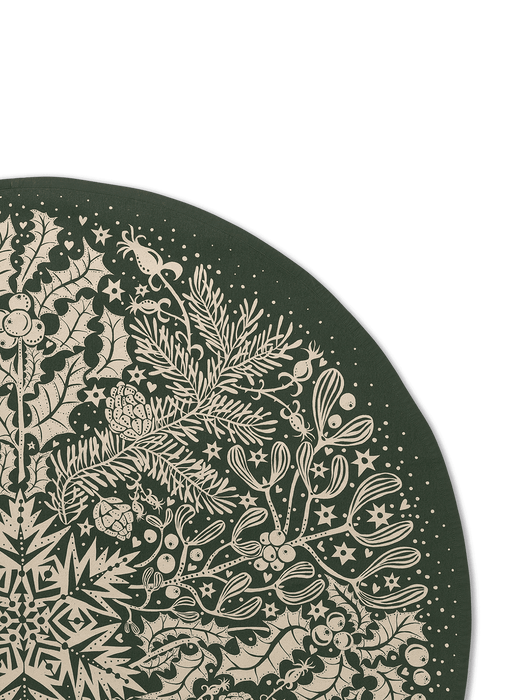 Ferm Living Teppich - Winter Forest Tree Blanket - Dark Green
