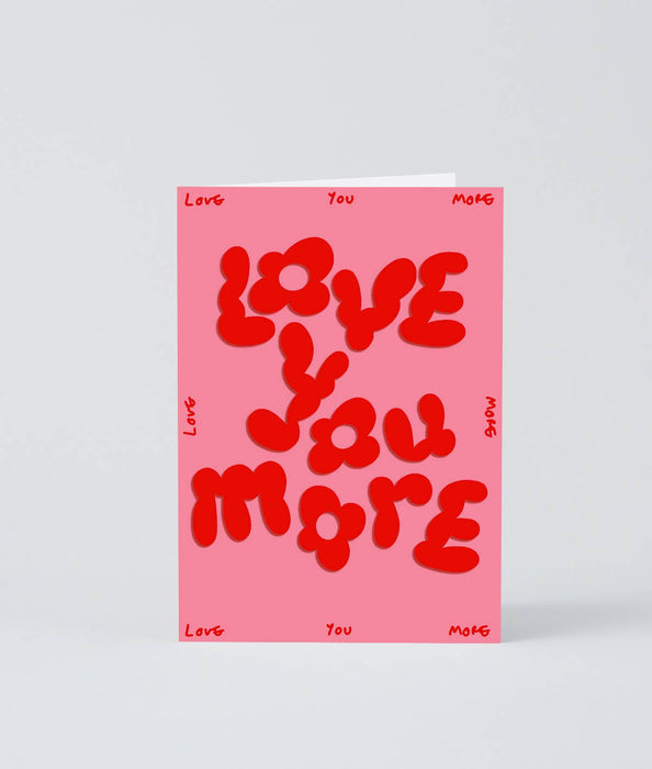 Grußkarte mit Prägung „Love You More“