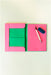 A-Journal Briefpapier Set - Pink/Grün