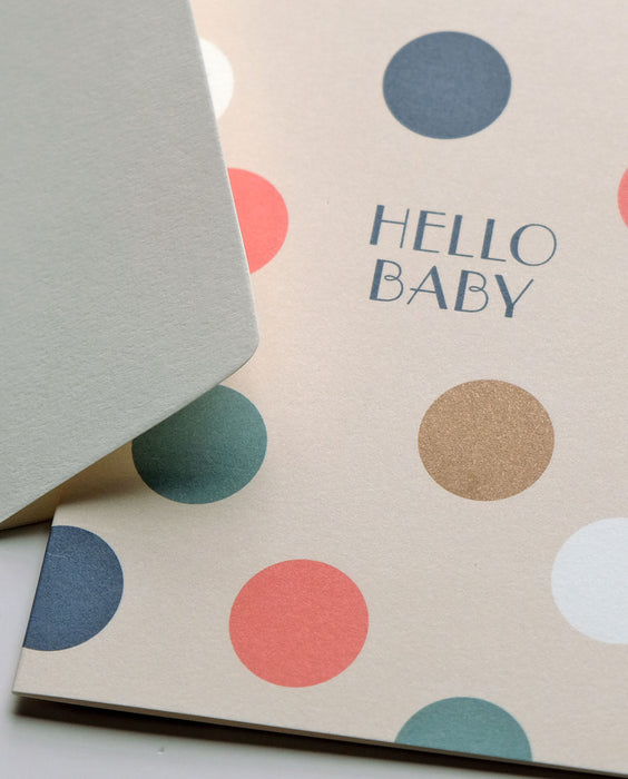 Haferkorn & Sauerbrey Grußkarte Hello Baby Polka Dots