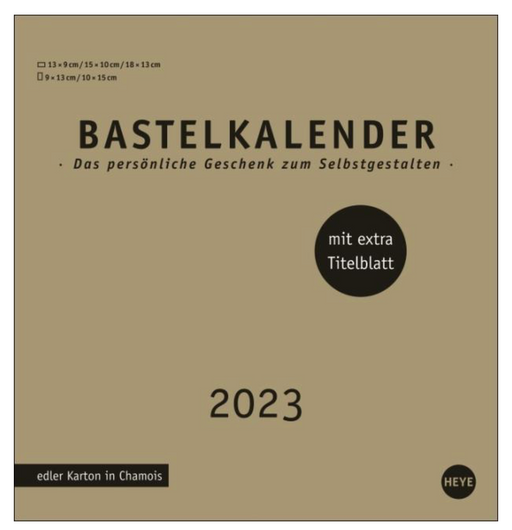 Bastelkalender 2023 Gold Mittel