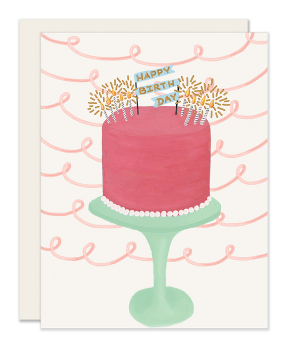 Slightly Stationery Grußkarte Pink Cake Birthday
