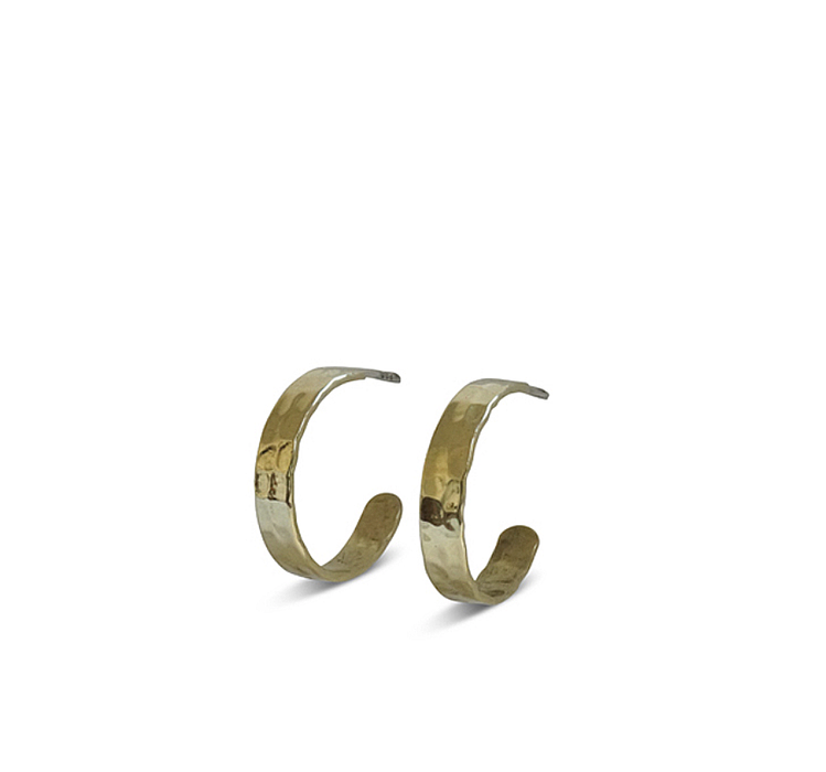 Ting Goods Ohrstecker HAMMERED HOOPS Messing