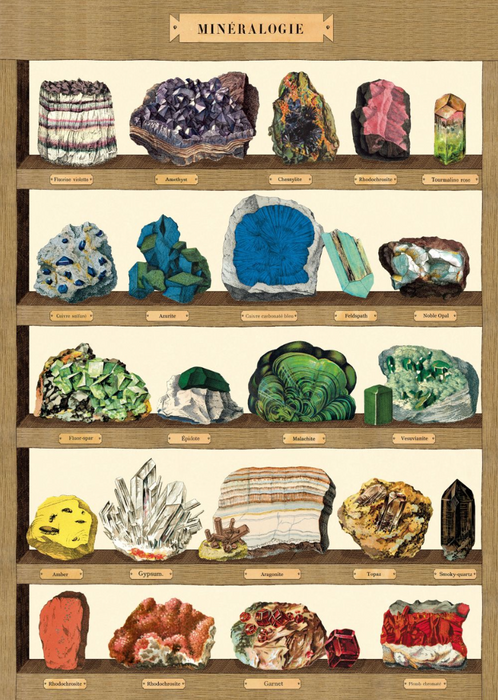 Cavallini Geschenkpapier/Poster Mineralogie 2