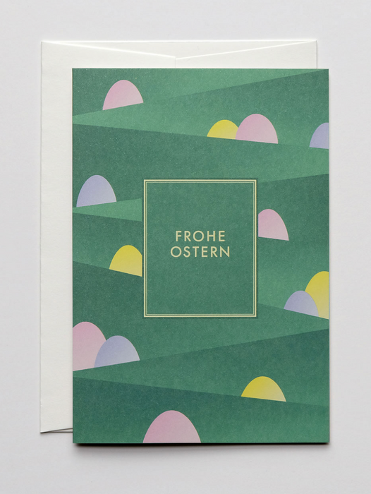 Haferkorn & Sauerbrey Grußkarte Eier im Gras